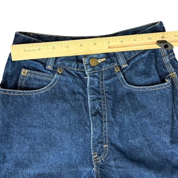 Vintage 90s Calvin Klein Dark Wash Blue High Rise Mom Jeans Tapered Leg Size 7 - Picture 4 of 10